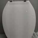 Centoco 3 inch Raised Toilet Seat for Seniors, Elongated, Closed Front with Cover, Plastic, Made in the USA, 3L800STS-001, White