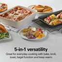 Hamilton Beach 4-Slice Toaster Oven with 5 Cooking Modes (Bake, Broil, Keep Warm Toast & Bagel) with Stay On & Auto Shutoff, 2 Rack Positions, 1100 Watts and 3 Accessories, Stainless Steel (31143)