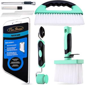 15pcs Wallpaper Tools Kit, Flat & Corner Seam Roller, Multiuse Smoothing Squeegee, Wallpaper Adhesive Paste Glue Brush, Wall Paper Kit for Peel and Stick Contact Paper Vinyl Window Film