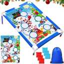 Snowman Bean Bag Toss Christmas Party Game for Kids Adults with 6 Bags Portable 6 Hole Corn Toys Game Set for Boys Girls Toddlers Outdoor Indoor Family Carnival Party Favors Gift