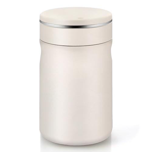 Tinaforld Vacuum-Insulated 316 Stainless Steel Coffee Tumbler, 14 oz Rotate Coffee Mug, Reusable Travel Cup, Insulated Water Bottles, Keeps Hot/Cold for 6/12Hours(White)