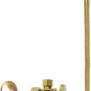 Westbrass Corrugated Supply Kit with Round Handle, 5/8" OD x 3/8" OD x 12", Polished Brass, D105K12-01