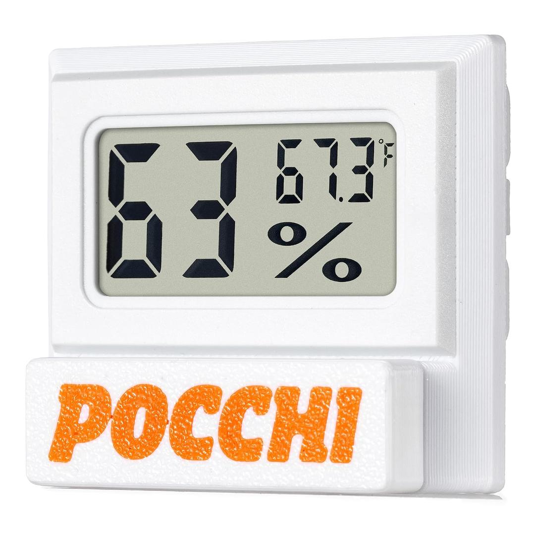 2 x Magnetic Reptile Thermometer and Humidity Gauge - Indoor Temperature and Humidity Monitor - Digital Thermometer Hygrometer for Tank Accessories Bearded Dragon, Snake, Gecko, Lizard - White