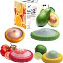 Anti-Oxidation Silicone Fruit and Vegetable Storage Box | Fresh Pod | Set of 4 Reusable Fruit Storage Containers for fridge | Avocado Saver - Onion Holder - Ideal for Tomato, Apple- Fresh Stretch Pods