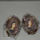 2 Pack 6x8 Oval Picture Frames Gold Vintage Antique Photo Frames for Wall Mount Tabletop Display Home Decor Gallery Art with Poster Photo