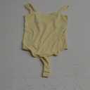 SUUKSESS Women Sexy Square Neck Thong Bodysuit Backless Sleeveless Tank Tops (Small, Pale Yellow)