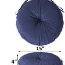 Outdoor Bistro Chair Cushions Set of 2, 15 inch Tufted Round Seat Cushions with Ties, Waterproof Chair Pad for Patio Deck Furniture
