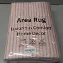 Wonnitar Washable Striped Living Room Area Rug 5x7, Non-Slip Berber Stripe Pink Area Rugs for Bedroom Girls, Low Pile Soft Large Throw Carpet for Kids Nursery Room (Pink,5' x 7')