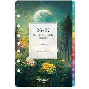 2026-2027 Planner Refills - Planner Refills 2026-2027, JUL 2026 - JUN 2027, 5-1/2" x 8-1/4", A5 Planner Inserts, 26-27 Planner Weekly and Monthly with 7-Hole Punched, Colorful Tabs - Dreaming Moon