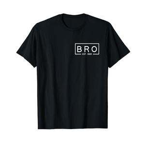 Mens Bro Est 2025 First Time Bro Funny Father's Day T-Shirt Size Medium