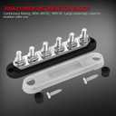 DaierTek 300A Bus Bar 12V Marine 12V Power Distribution Block with Cover 6 x 3/8" (M10) Terminal Studs Max 300V AC 48V DC Positive & Ground Busbar for Automotive Car Boat