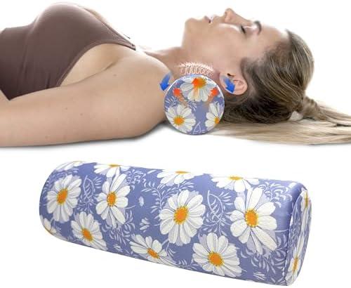 wxmbdzq Neck Roll Pillow for Sleeping, Ergonomic Cylinder Tube Pillows for Cervical Spine and Neck Support, Versatile Roll Pillow for Bed, Office, and Travel, Memory Foam Bolster with Washable Cover