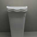 United Solutions 10 Gal/40 Qt Space-Efficient Kitchen Trash Can with Dual Swing Lid, (Pack of 2), Waste Basket Fits in Narrow Spaces and Perfect for Commercial Offices, Home Office, Dorm, White