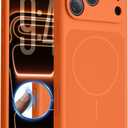 FlyReal Magnetic for iPhone 17 Pro Max Case, Design for iPhones New Back, Compatible with MagSafe, Integrated Silicone Camera Control & Camera Protection Microfiber Lining Case, 6.9", Orange