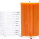 Okuna Outpost Glass Pillar Candle Holder Plates - 5 in Clear Round, 12 Pack - Candle Plate Base & Coaster Pack