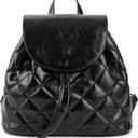 Quilted Mini Backpack for Women, Vegan Leather Convertible Backpack Purse with Magnetic Closure