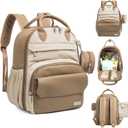 KeaBabies Diaper Bag Backpack  Small Multifunctional Travel Diaper Back Packs, Maternity Baby Changing Bags, 12L Capacity, PU Leather, Waterproof, Unisex, Nappy Changing Pad (Latte, Small)