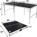 PartyLife 6 ft x 3 ft Ping Pong Table Tennis Table | Mid-Size Portable Folding Indoor Outdoor Foldable Ping Pong Table Tennis Table w/Optional LED Lights (Not a Full Size Table)