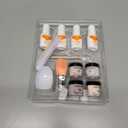 Modelones Dip Powder Nail Kit, 4 Colors Spring Summer Nude Pink Glitter Dipping Starter Set with Liquid and Complete Accessories for French Nails Art Salon DIY at Home Manicure (A1-Brown Pink)