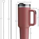 MURRICON 40 oz Tumbler with Handle and Straw,Reusable Vacuum Quencher Tumbler with Lid,Stainless Steel Insulated Travel Mug,for Coffee and Beverages(Rubigenous)