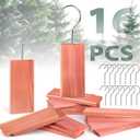 Woodever 16 Pack Cedar Planks for Clothes Storage, Aromatic Red Cedar Wood Hangers with Metal Hooks, 100% Natural Scent, with Sandpaper Freshener, for Drawers and Wardrobes