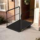 3FT Portable Wheelchair Ramp with Handrails, Black Seamless Aluminum Handicap Ramp,Threshold Ramp for Doorways, Wheel Chair Ramp for Home Steps 800 Lbs Capacity