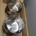 T-fal Gourmet 15-Piece Stainless Steel Cookware Set, Pots and Pans Cooking Set, Dishwasher Safe, Oven Safe to 500F, Induction Compatible, Stock Pot, Sauce, Saute, Frying Pans, Silver