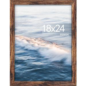 18x24 Picture Frame, Brown 18 x 24 Poster Frame for Horizontal or Vertical Wall Mounting, 1 Pack