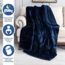 Cottonblue Weighted Blanket 20lbs 60x80 Inches, Navy Blue ​Sherpa Blanket Throw Sofa Bedding Heavy Blanket for Adults, Soft Cozy Fleece Blanket On Queen Bed, Plush Fleece Minky 20 lb Weighted Blanket