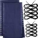 Queekay 2 Pcs Gravity Chair Replacement Fabric with 8 Bungee Cord Lounge Chair Cloth Mesh Patio Chair Repair Kit for Patio Recliner Outdoor Lawn Pool Beach Sling Chair(Blue, 63" x 17")