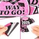 JULMELON 2026 Graduation Car Decorations, 22 Pcs Magnetic Graduation Decor Set for Car Parade Party Celebration (Pink)