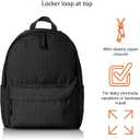 Amazon Basics Backpack for School, Travel, Study with Padded Adjustable Shoulder Straps, Spacious Compartment, Water Bottle Pockets, Durable Classic Design, Black