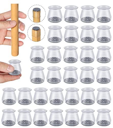 20 Pcs Chair Leg Protectors for Hardwood Floors, OASMU Silicone Felt Furniture Pads for Scratch and Noise Prevention, Smooth Moving (Small Fit: 0.9'' - 1.29'')