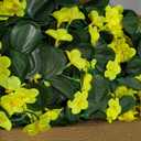 Artificial Faux Hanging Flowers Plants Baskets for Outdoor Outside, Fake Silk Yellow Orchid Trailing Vines in Planter Realistic UV Resistant for Balcony Porch Decor