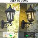 Solar LED Wall Light Outdoor with Remote Control, 22'' Front Door Sconce Dusk to Dawn 3 Lighting Modes Solar Exterior Wall Lantern Outside Lights for Patio Doorway Porch Walkway, Black, Medium