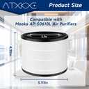 ATXKXE 2 Pack AP-S0610L Air Filter Replacement Fit for Mooka AP-S0610L Air Purifier, 3-in-1 True Filter