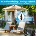 6Gallon Portable Misting System, 23FT Water Cooling Mister with Pump, Black