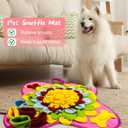 Snuffle Mat for Dogs Pet Treats Feeding for Small Medium Breed Dogs Non-Slip Interactive Dog Puzzle Toys Encourages Natural Foraging Skills (Pink Sunflower 20 "x 20")
