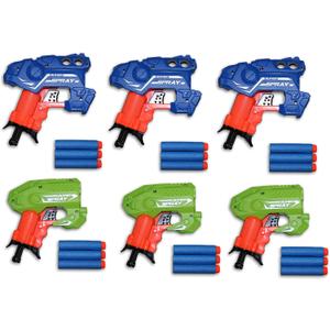 Big Bag of Dart Guns! Mini Foam Dart Blasters Birthday Party Favors (6 Pack)