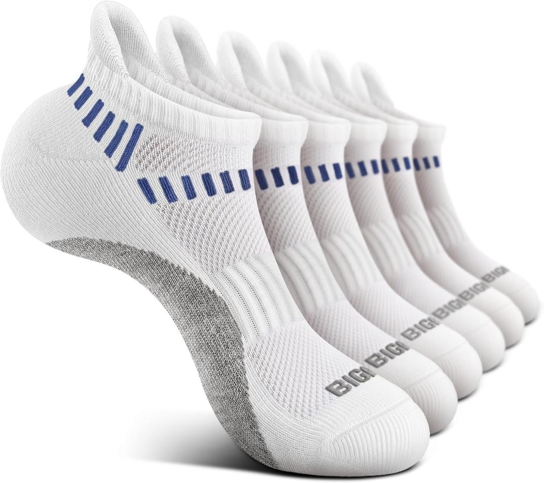 Bigant Boys Socks Low Cut Ankle Cushioned Athletic Socks for 4-12 Years Girls Kids Compression Running Arch Support 6 Pairs (Small)