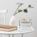 3 x Chaos Coordinator Gifts, Chaos Coordinator Gift for Manager Leader Coworker Boss Mentor Teacher Nurse, Thank You Gifts Chaos Coordinator Office Desk Decorative Sign Acrylic Plaque Sign