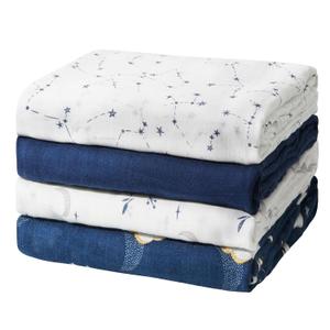 Momcozy Muslin Swaddle Blankets, Ultra Soft Neutral Swaddle Blanket, Breathable Large 47'' x 47'' Baby Infant Newborn Boys Girls Swaddling Receiving Blanket Wraps, Midnight Star Clouds