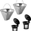 Coffee Filter for Ninja Dual Brew Coffee Maker, 2 Pack K Cup Reusable Coffee Pods and 2 Pack Coffee Maker Filter