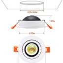 3 Inch Eyeball Gimbal LED Recessed Lighting Dimmable Downlight, 5W (50W Halogen Equivalent) Adjustable Spotlight, 2700K Ultra Warm White, CRI80, Ceiling Light with LED Driver (4 Pack)