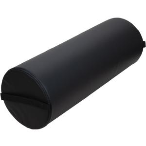 ForPro Professional Collection Jumbo Full Round Bolster Pillow, Black, Oil and Stain-Resistant, for Massage and Yoga, 9 R x 26 L