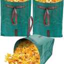 72 Gallon Leaf Collector,3-Pack Yard Waste Bags, Large Dustpan-Type Lawn and Leaf Bags, Leaf Bags for Yard Debris, Grass Clippings, Collapsible Trash Can for Parties, Laundry, Camping