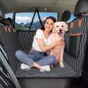 Back Seat Extender for Dogs-Supports 400lb,Waterproof Dog Car Seat Cover Hard Bottom-Detachable,600D Heavy Duty Scratch Proof Nonslip Soft,Dog Hammock for Car,SUVs (L Pickup Truck/Cars / Mid-Size SUV, Black)