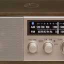 Sangean WR-16SE AM/FM/Bluetooth/Aux-in/USB Phone Charging 45th Anniversary Special Edition Wooden Cabinet Radio (Dark Walnut with Rose Gold)