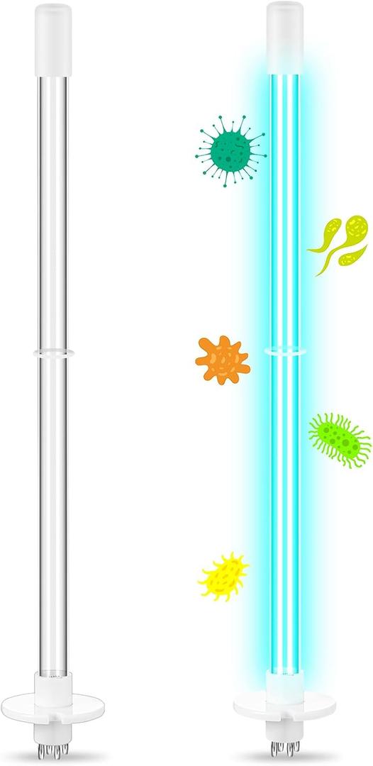 Qualirey 2 Pcs 14" UV Light Replacement Bulb 4 Pin Base 254NM 18W UV Lamp for AC HVAC