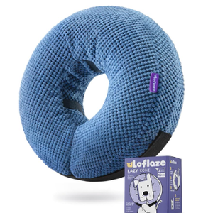 Soft Inflatable Dog Cone Collar for Small Medium Large Dogs - Neck Donut E Collar Alternative for Recovery After Surgery - Blue M